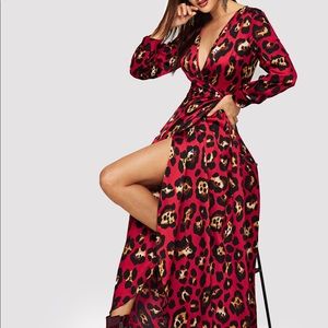 red leopard maxi dress